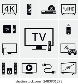 TV and Home theater Icons Set