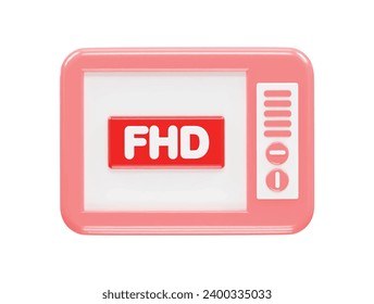  Tv icon 3d rendering illustration element