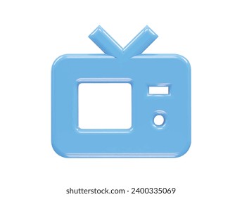  Tv icon 3d rendering illustration element