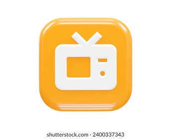 Elemento de ilustración de representación 3d del icono de tv