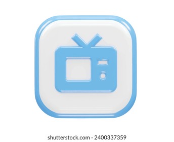 Tv icon 3d rendering illustration element