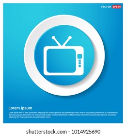 Tv Icon Abstract Blue Web Sticker Button