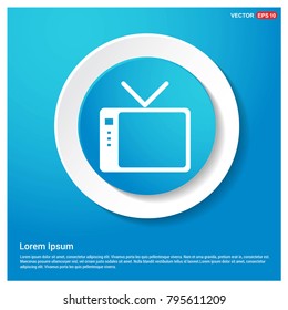 TV icon Abstract Blue Web Sticker Button