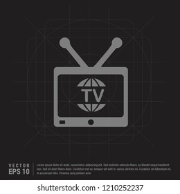 Tv Icon - Black Creative Background - Free vector icon