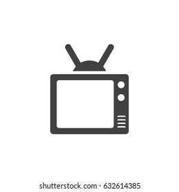 TV icon in black on a white background. Vector illustration