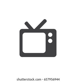TV icon in black on a white background. Vector illustration