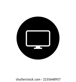 Icono de TV en redondo negro