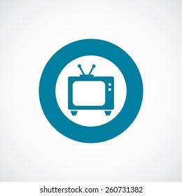 tv icon bold blue circle border, white background  