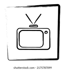 icono de tv. Marco del pincel. Ilustración vectorial.