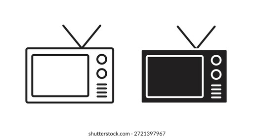 Konzeptset für TV-Icons. Einfache Symbolsammlung