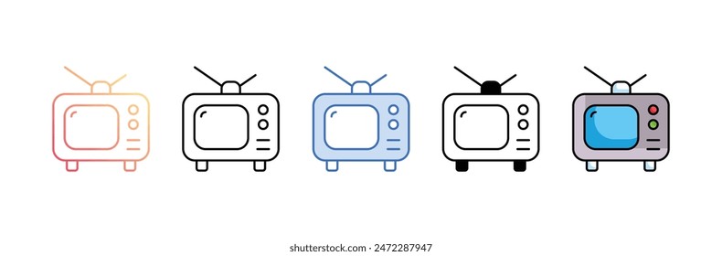 Diseño de icono de televisión con fondo blanco ilustración de stock