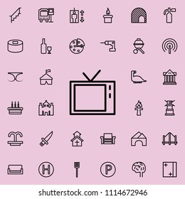 TV icon. Detailed set of minimalistic line icons. Premium graphic design. One of the collection icons for websites, web design, mobile app on colored background