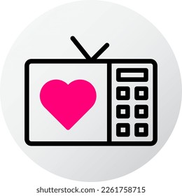 icono tv relleno estilo rojo ilustración valentina elemento vector y símbolo perfecto. Signo de icono de la colección moderna para la web.