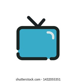 TV icon. Filled style. Vector illustration
