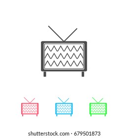 Tv icon flat. Color pictogram on white background. Vector illustration symbol and bonus icons