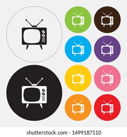 TV icon, flat design style