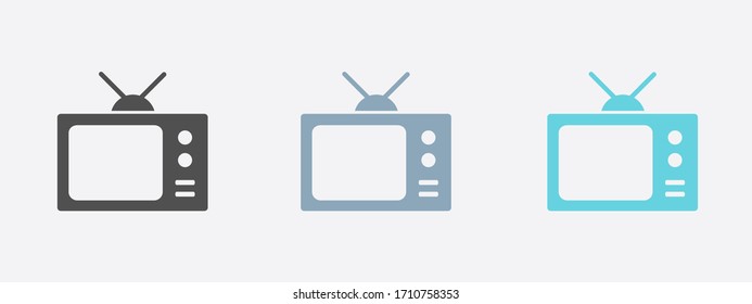 Icono de TV. Diseño plano. Icono de los medios masivos.  