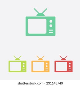 Tv icon. Flat design style. Vector EPS 10. 