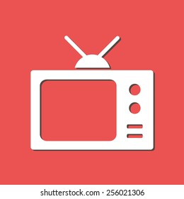 Tv icon. Flat design style. 