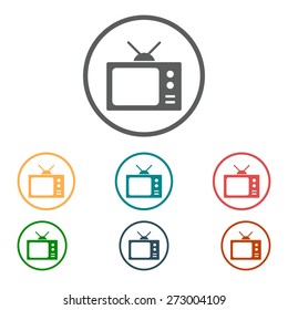 Tv icon. Flat design style. Vector EPS 10. 