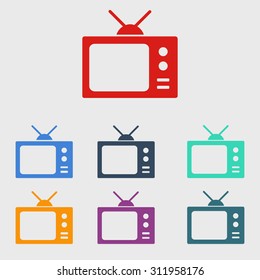 Tv icon. Flat design style. Vector EPS 10. 