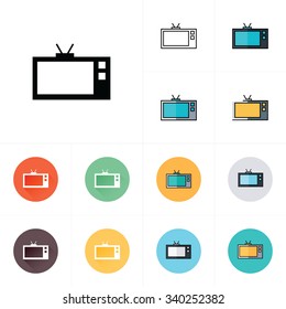 Tv icon. Flat design style.