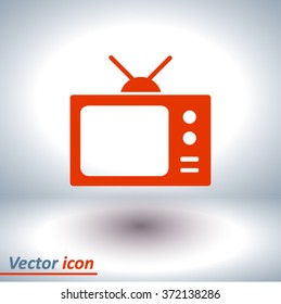 Tv icon. Flat design style. Vector EPS 10. 