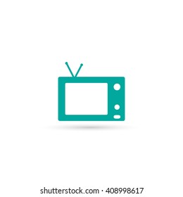 Tv icon. Flat design style.