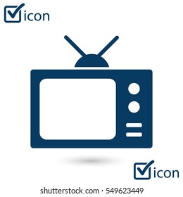 Tv icon. Flat design style. Icon of mass media.  