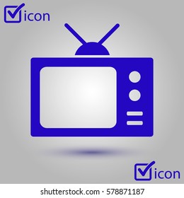 Tv icon. Flat design style. Icon of mass media.  