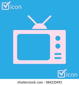 Tv icon. Flat design style. Icon of mass media.  