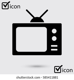 Tv icon. Flat design style. Icon of mass media.  