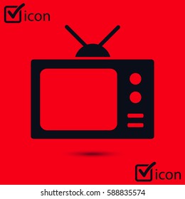 Tv icon. Flat design style. Icon of mass media.  