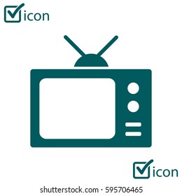 Tv icon. Flat design style. Icon of mass media.  