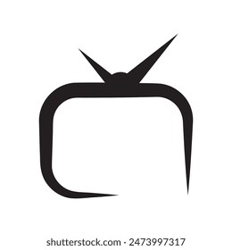 Icono de la televisión en estilo plano aislado sobre fondo blanco. Símbolo de televisión para su diseño de Sitio web, logotipo, App, UI. Ilustración vectorial, EPS10.