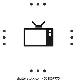 Tv icon in flat style isolated on white background. Television symbol for your web site design, logo, app.