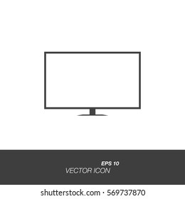 Ícone de TV em estilo plano isolado no fundo branco. Símbolo de TV para seu design e logotipo. Ilustração vetorial EPS 10.