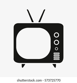 Tv icon in flat style isolated on white background. Television symbol for your web site design, logo, app.