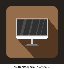 TV icon in flat style with long shadow. Home appliances symbol