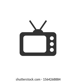 Tv Icon Flat Style Television Sign Stock Vector (Royalty Free ...