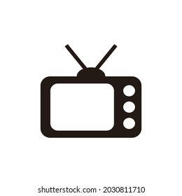 Tv icon in flat style. Television sign vector illustration on white isolated background. Video channel business concept.