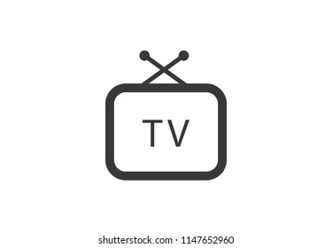 TV icon flat vector illustration on background