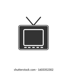 TV icon with glyph style editable for your design