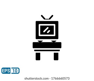 tv icon in glyph style. vector illustration for graphic design, website, UI  isolated on white background. EPS 10