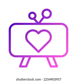 tv icon gradient purple pink style valentine illustration vector element and symbol perfect. Icon sign from modern collection for web.