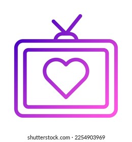 tv icono gradiente gradiente de color rosa púrpura ilustración valentina elemento vector y símbolo perfecto. Signo de icono de la colección moderna para la web.