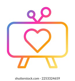tv icon gradient style valentine vector illustration perfect. Icon sign from modern collection for web. Nice design perfect.