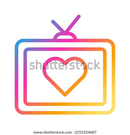 tv icon gradient style valentine vector illustration perfect. Icon sign from modern collection for web. Nice design perfect.