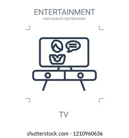 tv icon. high quality line tv icon on white background. from entertainment collection flat trendy vector tv symbol. use for web and mobile