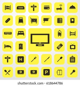 tv icon. Hotel set. vector sign symbol on white background